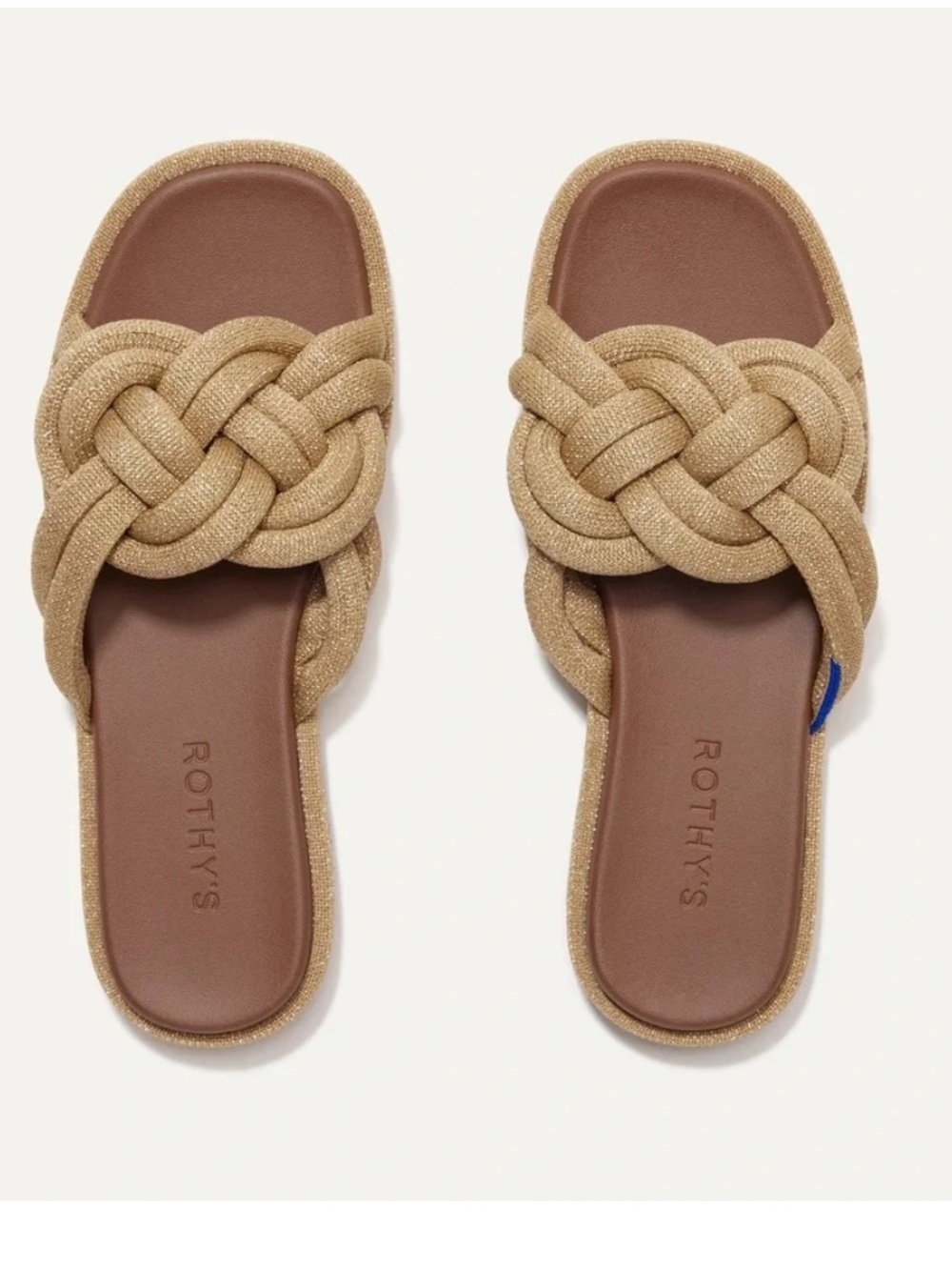 Rothy's Woven Tan Slide - The Summer Sandal in Golden Sun Size 8 New in Box